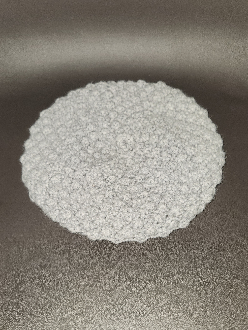 Boden Gray Crochet Beret Wool Angora Blend